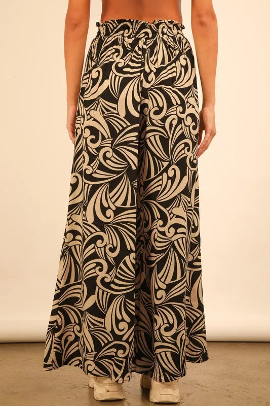Image of VERY J Full Size Printed Wide Leg Pants Plus Size | Queeble.shop