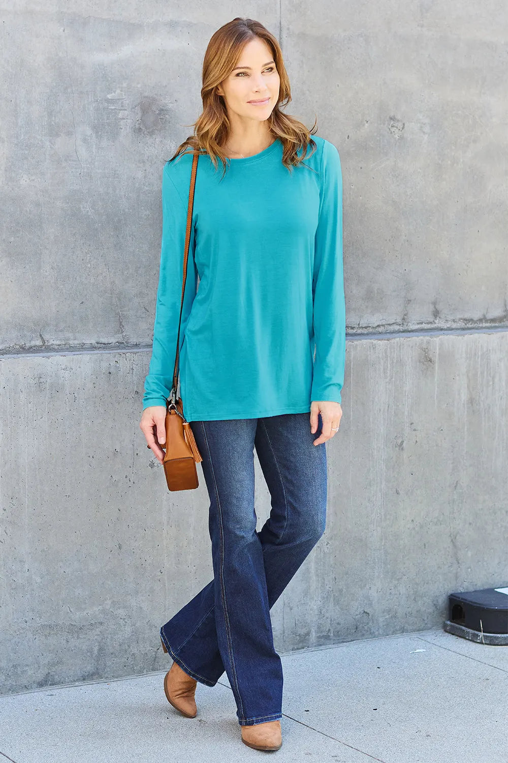 Image of Basic Bae Full Size Round Neck Long Sleeve Top | Queeble.shop