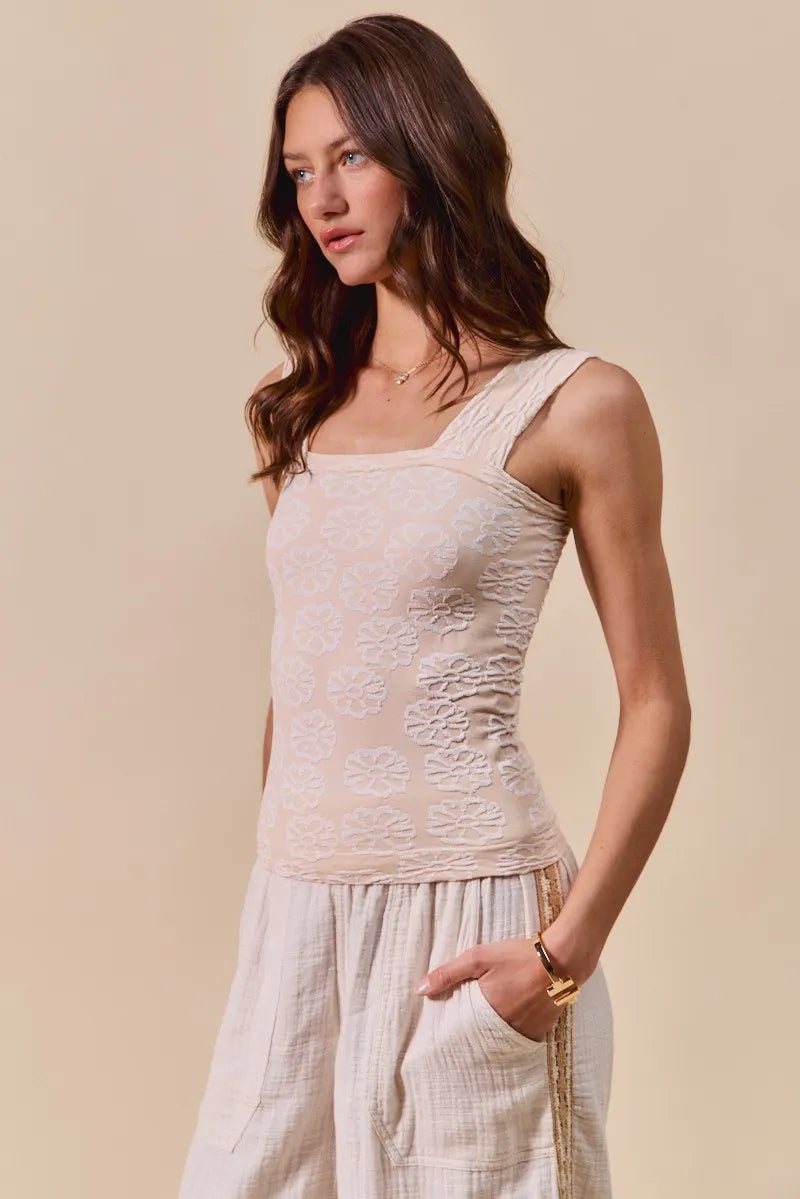 Image of SO ME Two Tone Floral Seamless Tank Top | Queeble.shop