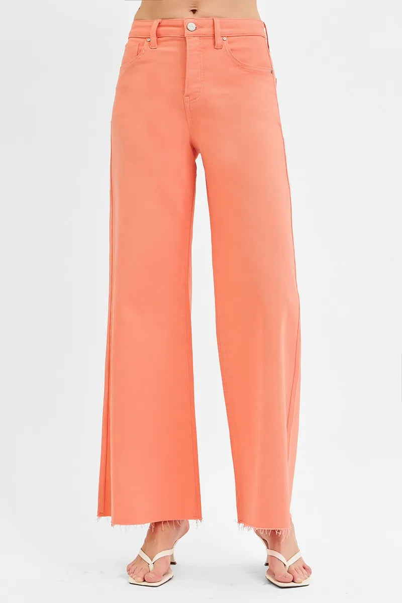 Image of RISEN Full Size Tummy Control High Rise Wide Leg Palazzo Jeans Plus Size | Queeble.shop