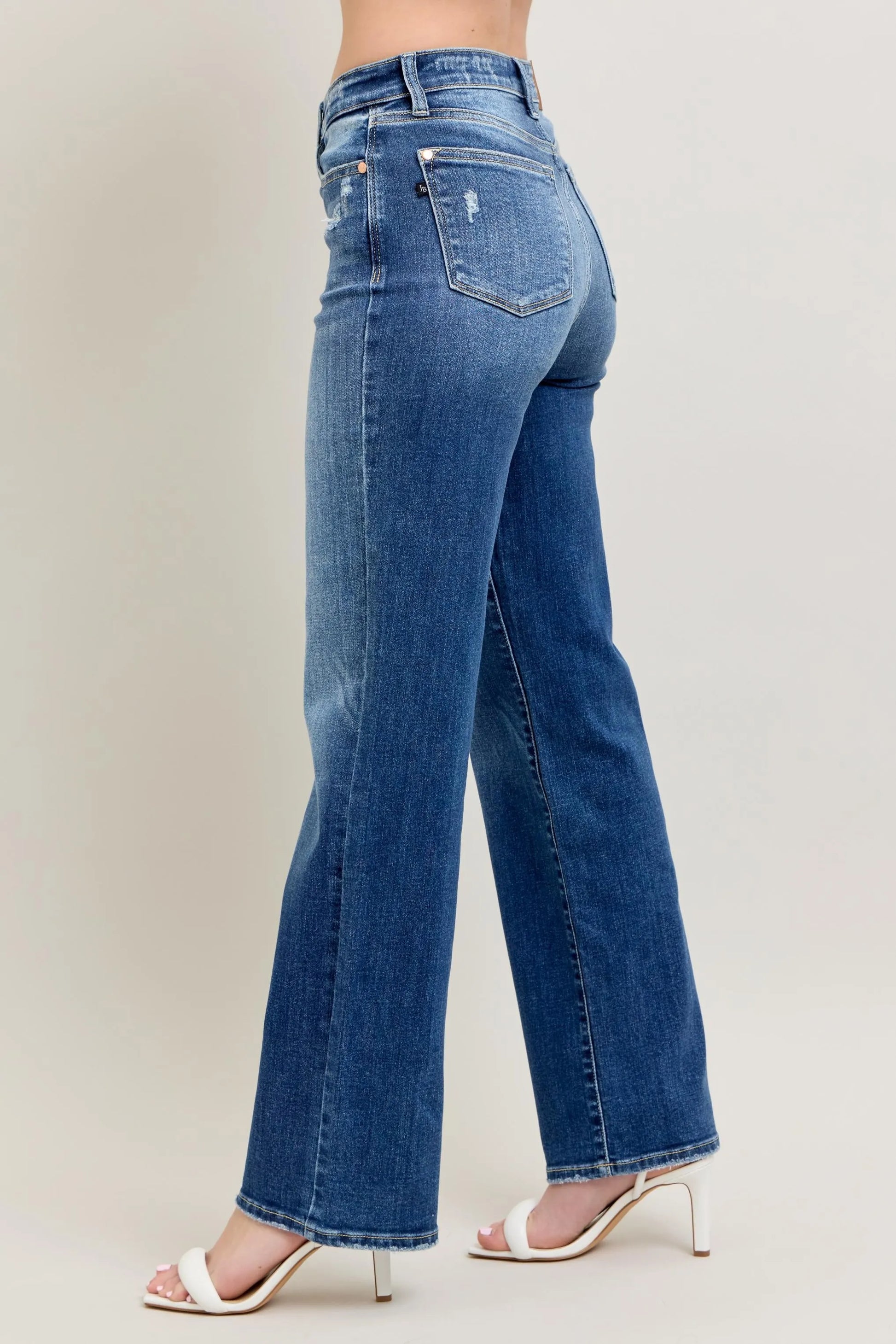 Image of Judy Blue Full Size High Waist 90's Straight Leg Jeans Plus Size | Queeble.shop