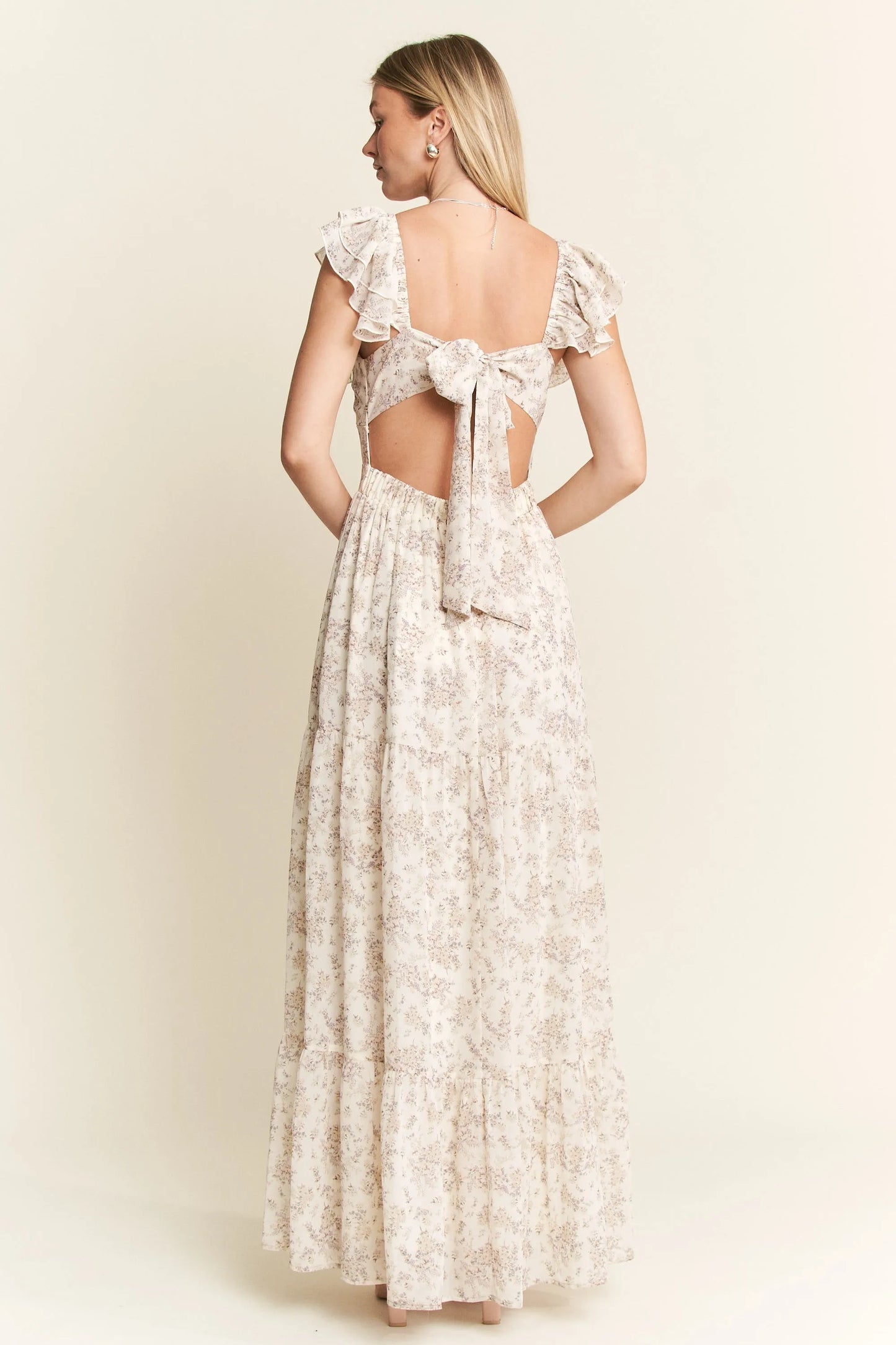 Image of Jade By Jane Full Size Ruffle Sleeve Tiered Maxi Dress Plus Size | Queeble.shop