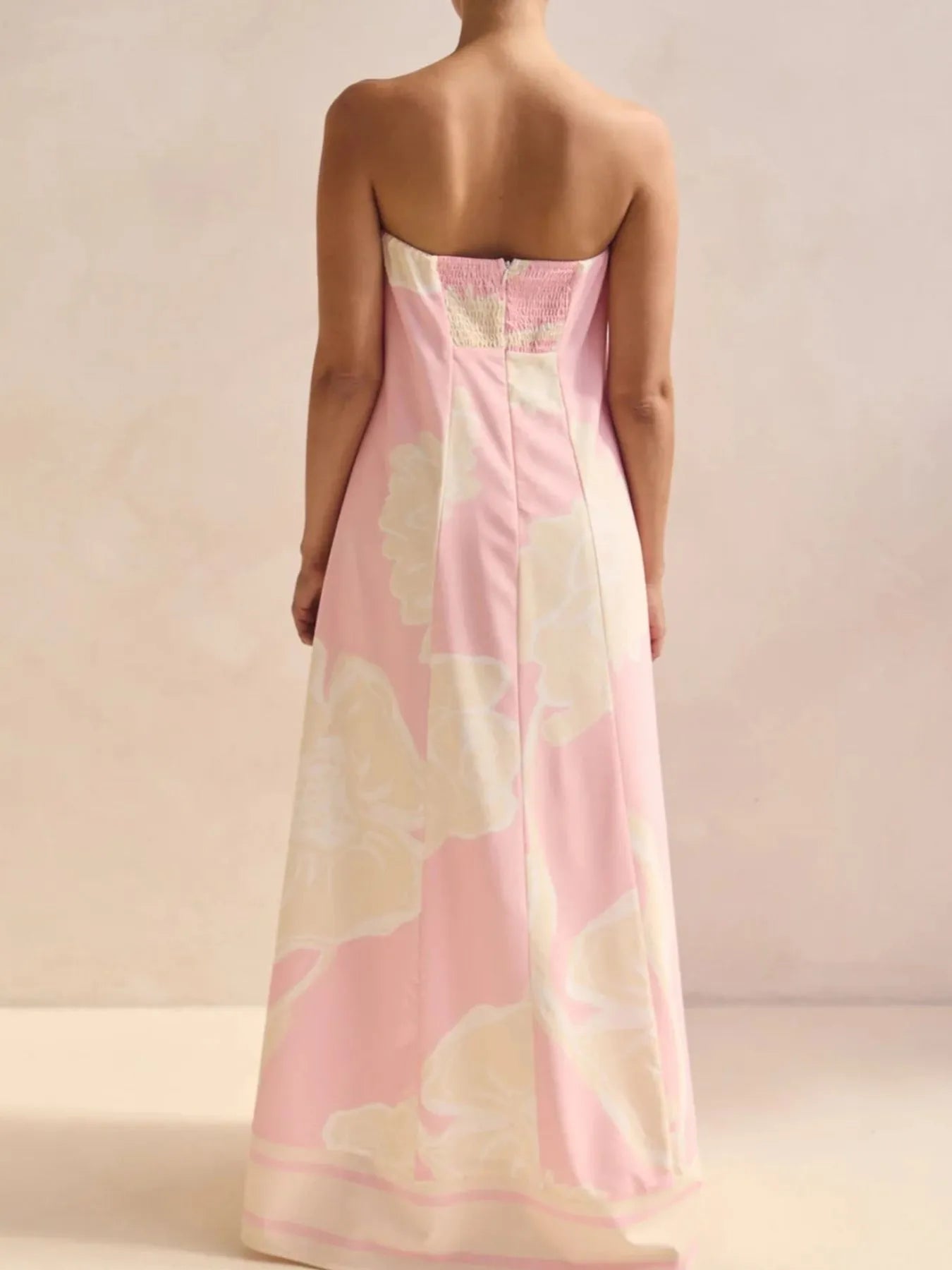 Image of Smocked Printed Tube Maxi Dress | Queeble.shop
