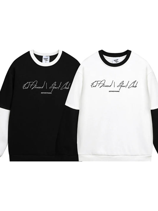 Image of Men's Color Block Crew Neck Sweatshirt | Queeble.shop