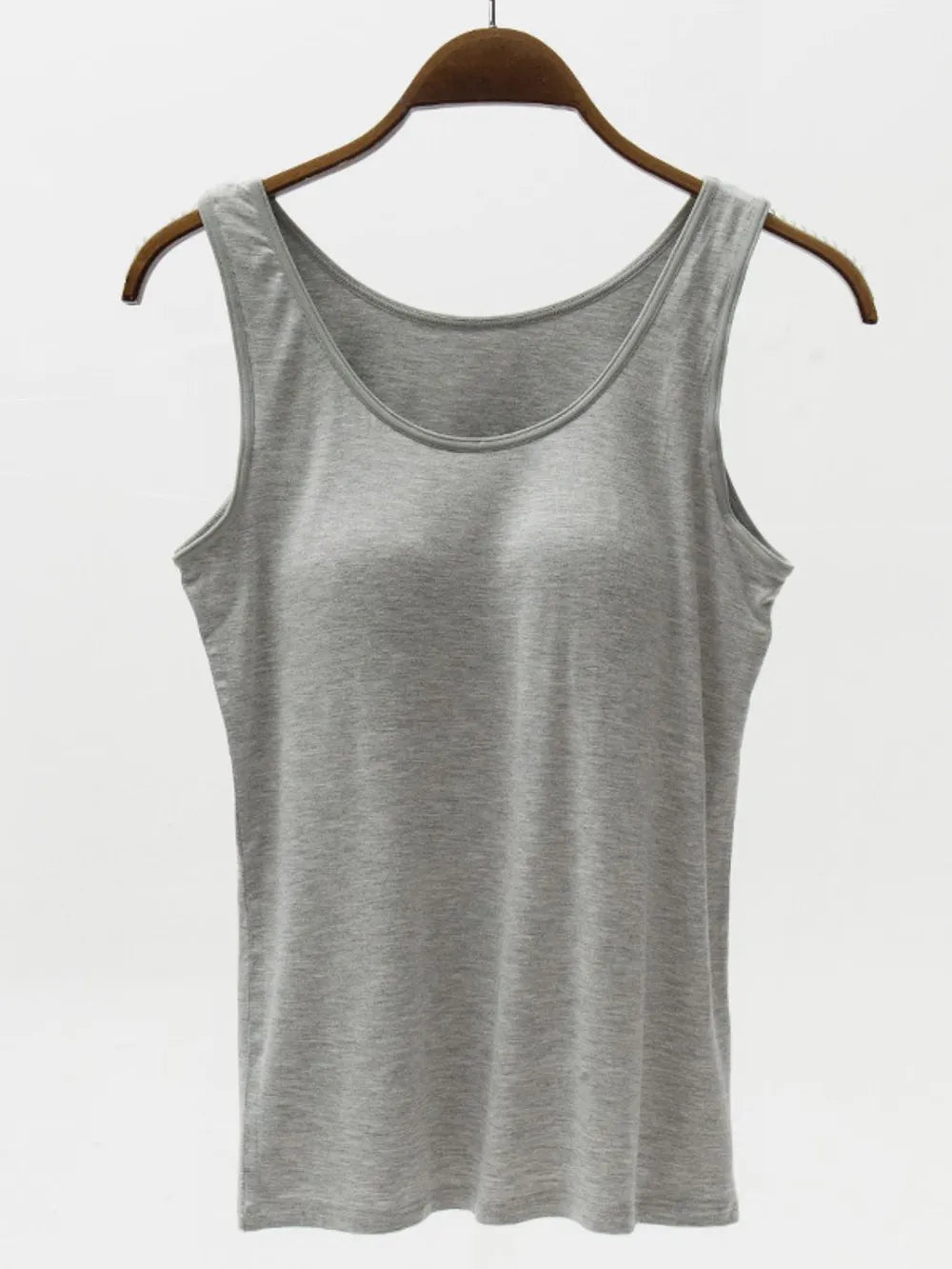 Image of Full Size Wide Strap Modal Tank with Bra | Queeble.shop