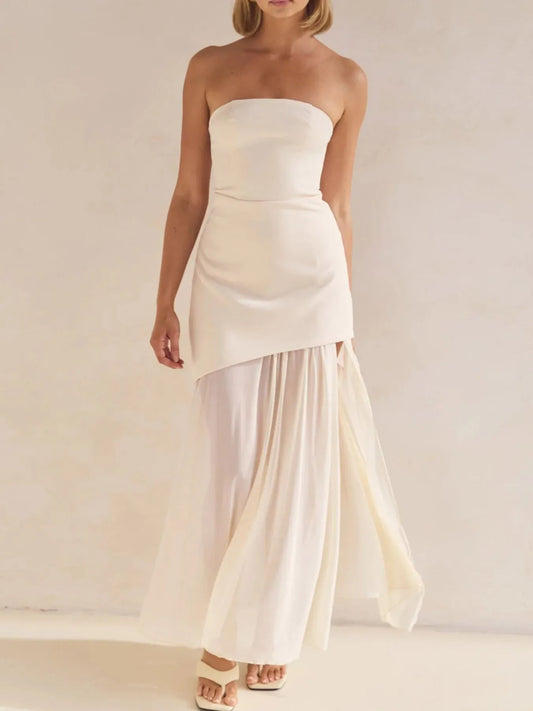 Image of Layered Slit Tube Maxi Dress | Queeble.shop