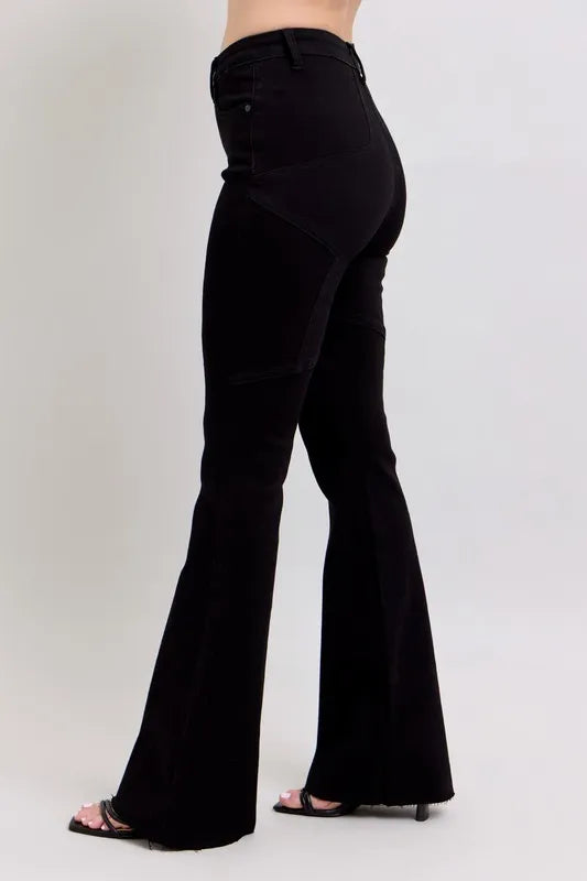Image of Judy Blue Full Size High Waist Star Seam Detail Flare Plus Size | Queeble.shop