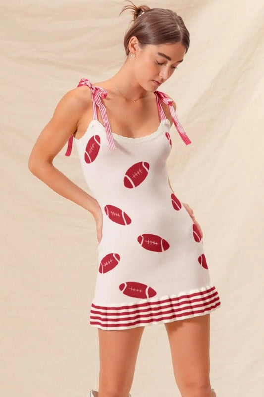 Image of SO ME Gameday Football Knitted Mini Dress | Queeble.shop