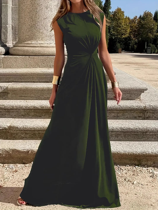 Image of Round Neck Sleeveless Maxi Dress | Queeble.shop