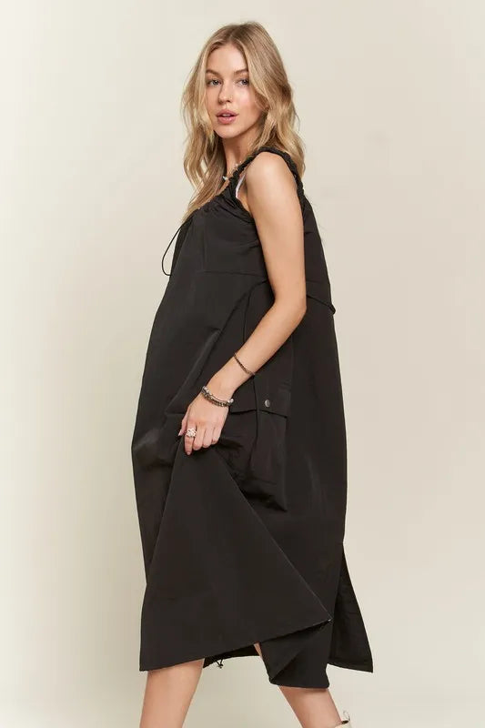 Image of ADORA Drawstring Slit Back Cargo Dress | Queeble.shop