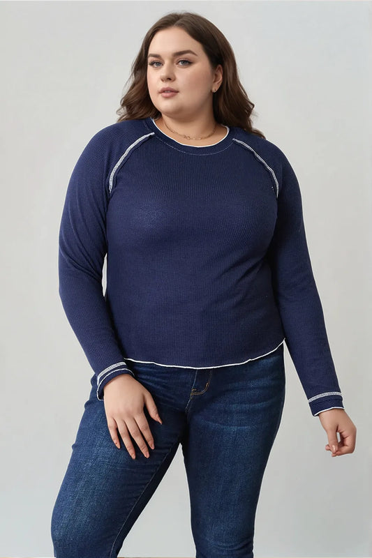 Image of Basic Bae Long Raglan Sleeve Round Neck Top | Queeble.shop