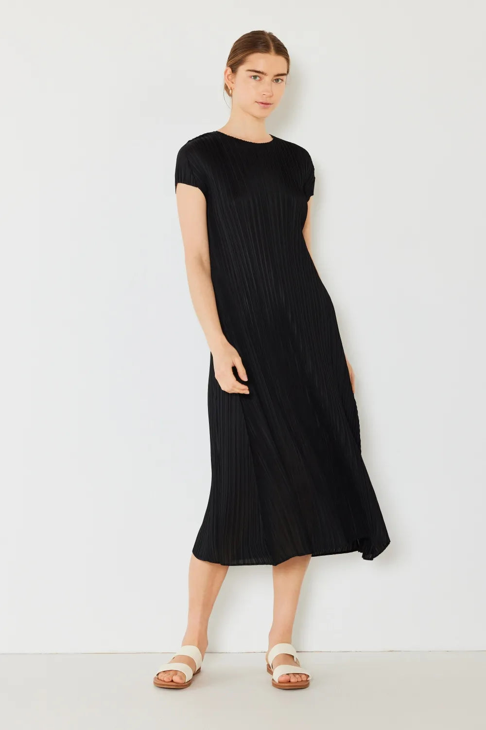 Image of Marina West Swim Pleated Cap Sleeve A-Line Dress | Queeble.shop