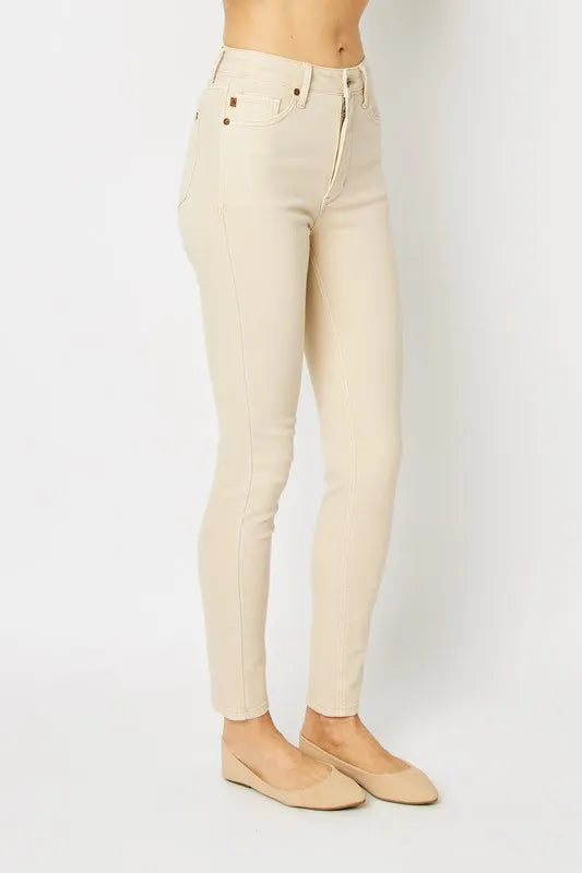 Image of Judy Blue Full Size Garment Dyed Tummy Control Skinny Jeans | Queeble.shop