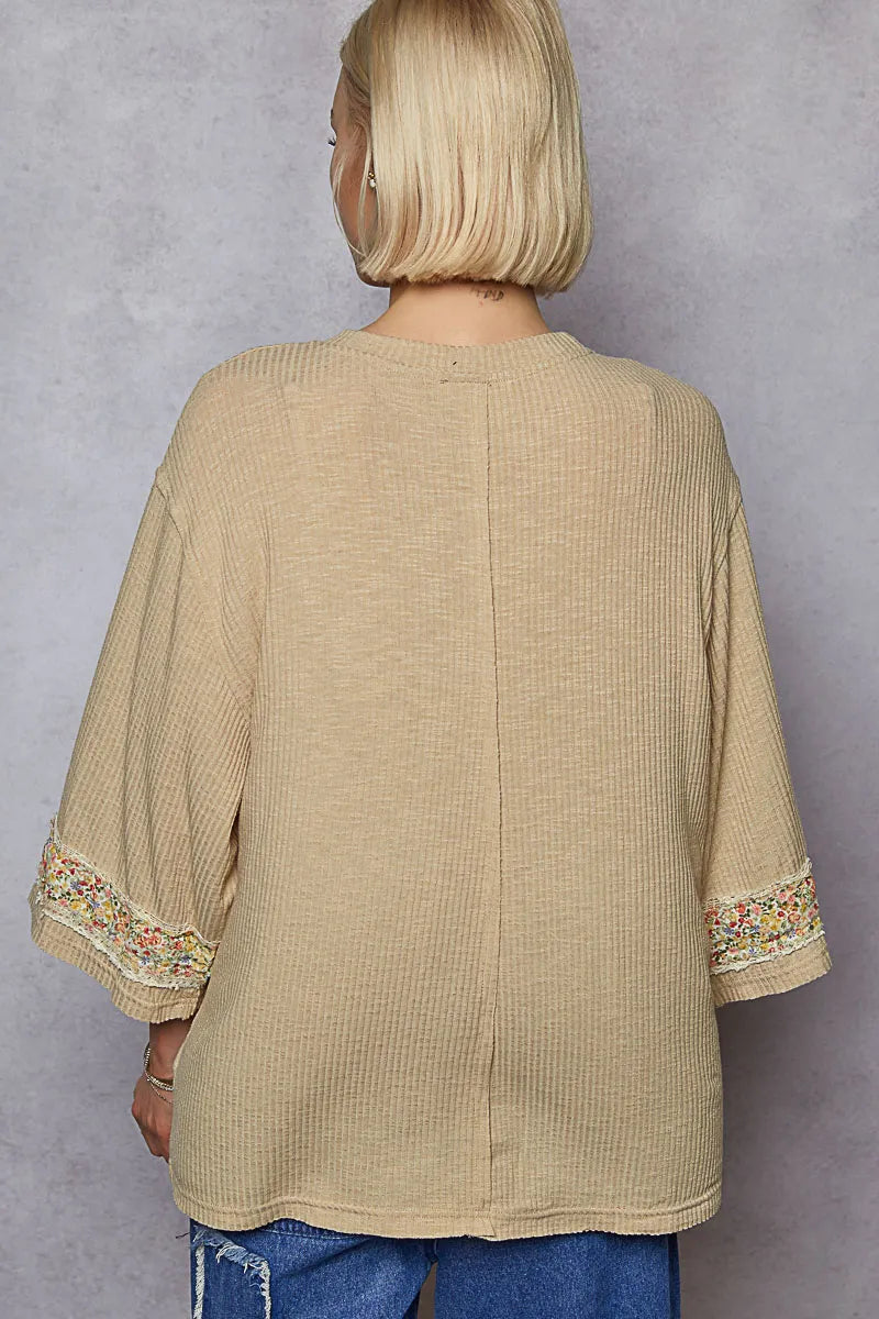 Image of POL Floral Peace Patch Drop Shoulder T-Shirt | Queeble.shop