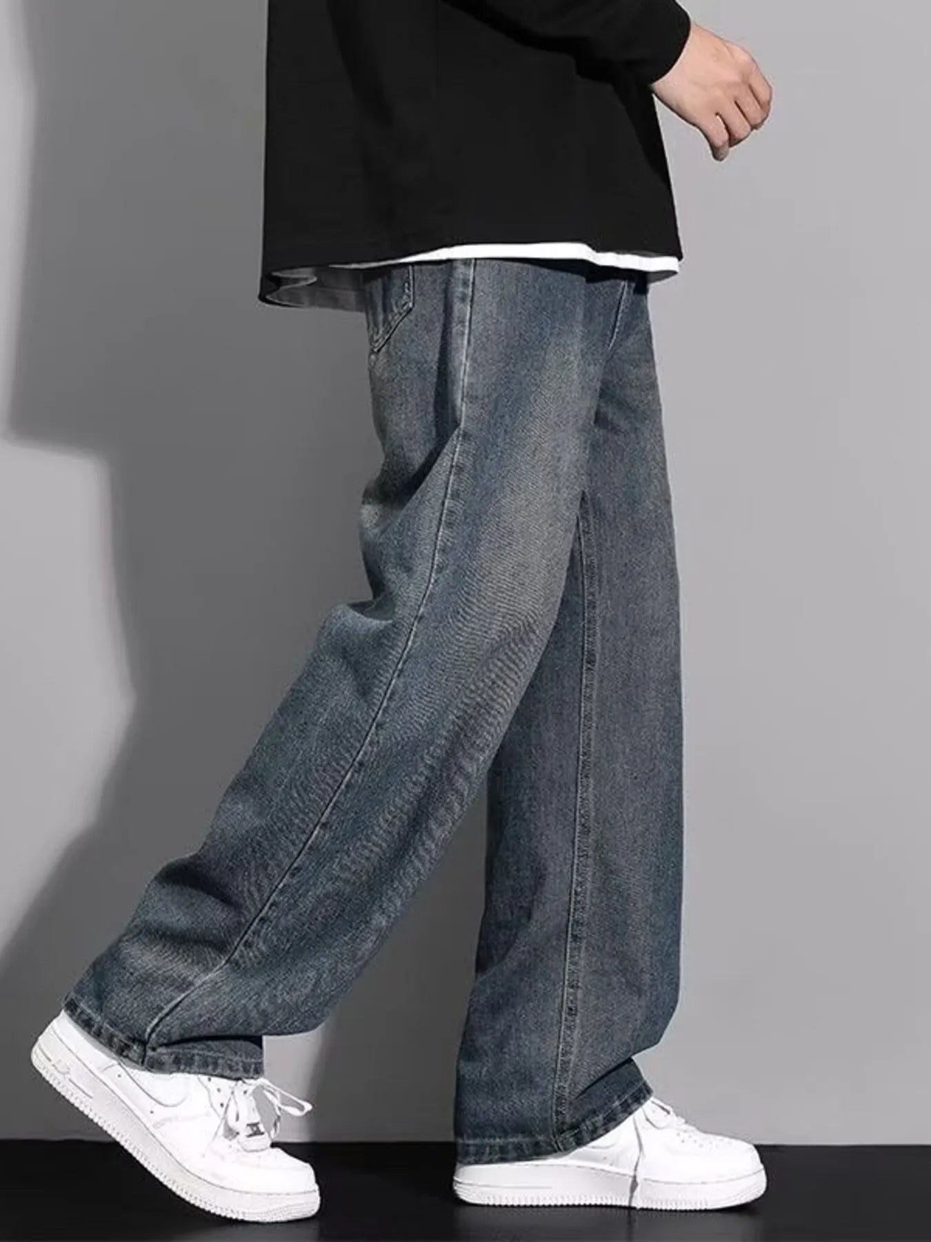 Image of Men's Full Size Wide Leg Jeans Plus Size | Queeble.shop