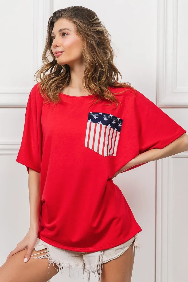 Image of BiBi French Terry With Front Pocket Dolman Sleeves Top | Queeble.shop