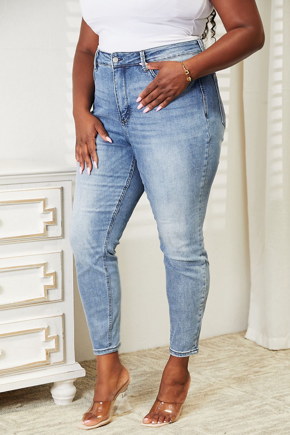 Image of Judy Blue Full Size High Waist Tummy Control Vintage Skinny Jeans | Queeble.shop