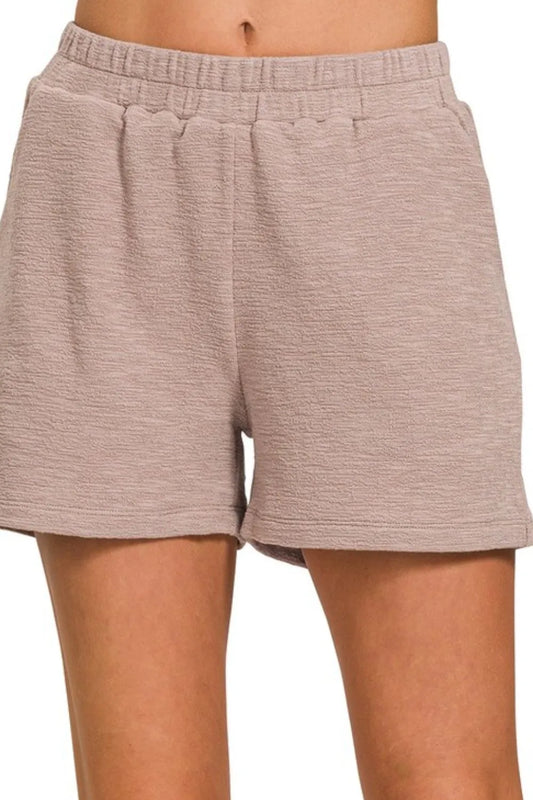 Image of Zenana Cotton Slub Shorts | Queeble.shop