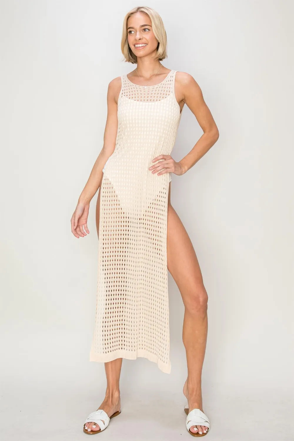 Image of HYFVE Crochet Backless Cover Up Dress | Queeble.shop