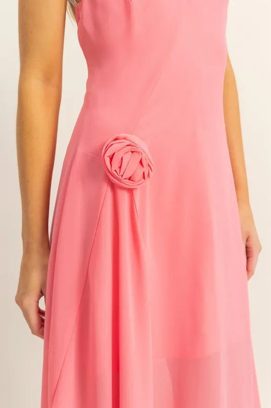 Image of HYFVE Chiffon Halter Asymmetrical Hem Dress | Queeble.shop