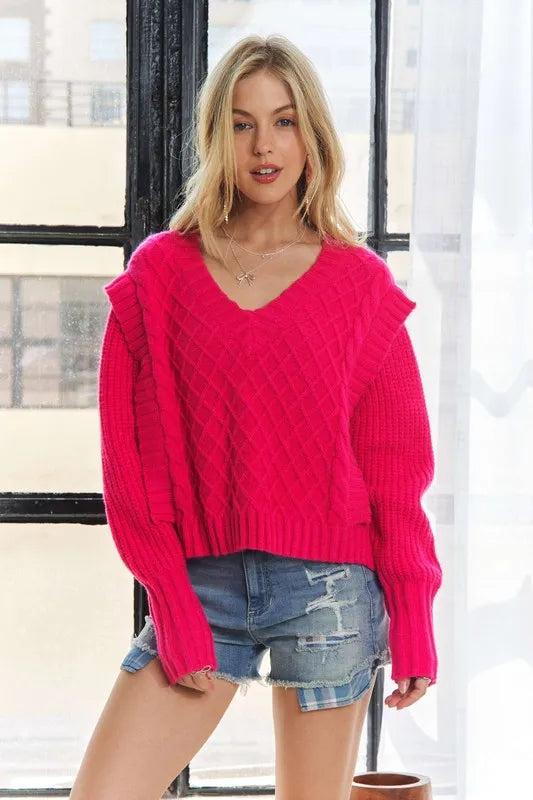Image of ADORA Ruffle Detail Adorable Sweater | Queeble.shop