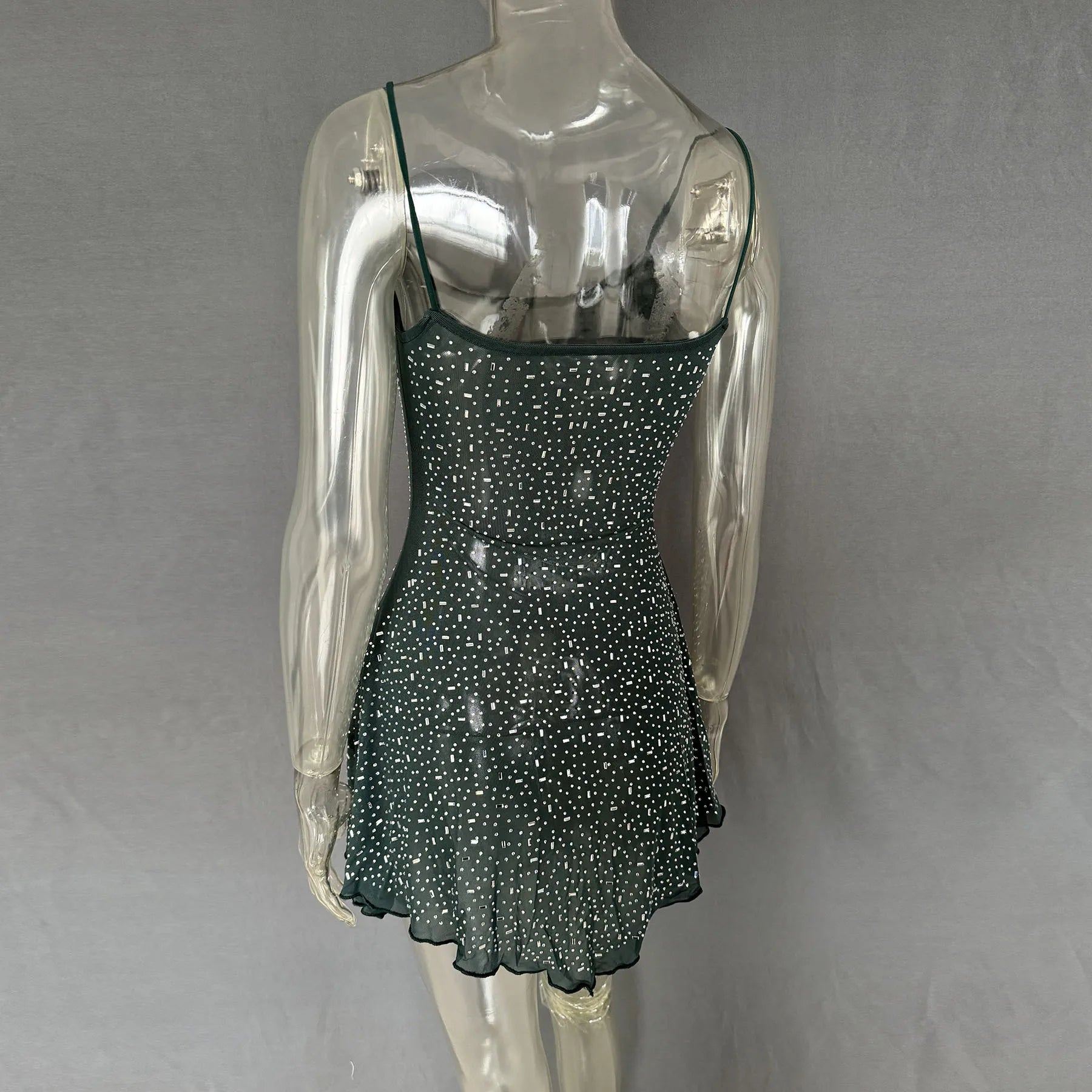 Image of Rhinestone Decor Mini Cami Dress | Queeble.shop