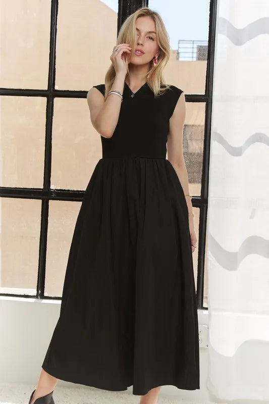 Image of ADORA V-Neck Cap Sleeve Dress | Queeble.shop