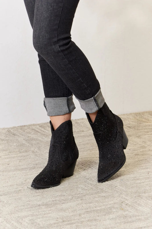 Image of East Lion Corp Rhinestone Ankle Cowboy Boots | Queeble.shop
