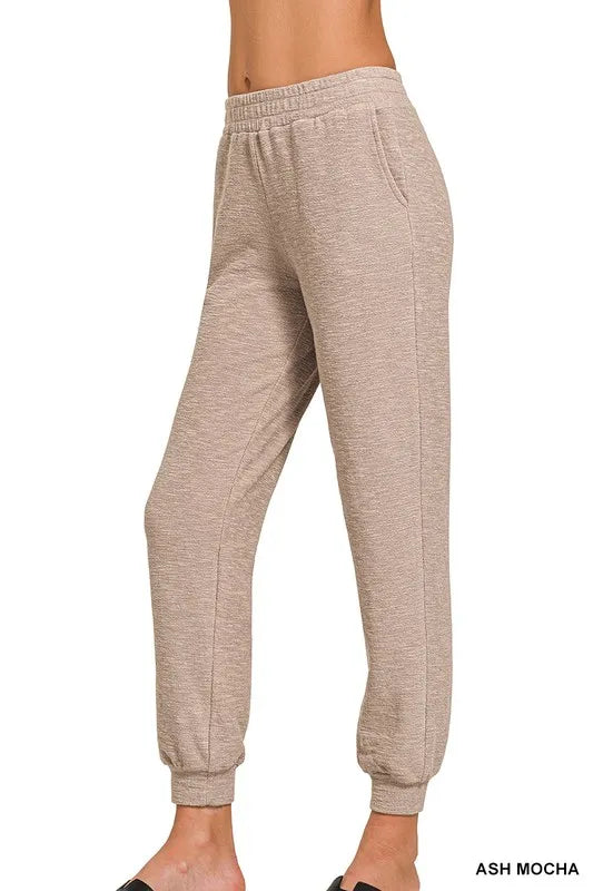 Image of Zenana Cotton Slub Jogger Pants | Queeble.shop