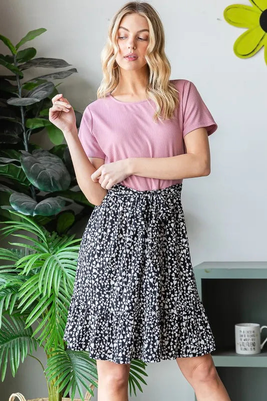 Image of Heimish Full Size Short Sleeve Solid And Animal Print Mini Dress Plus Size | Queeble.shop