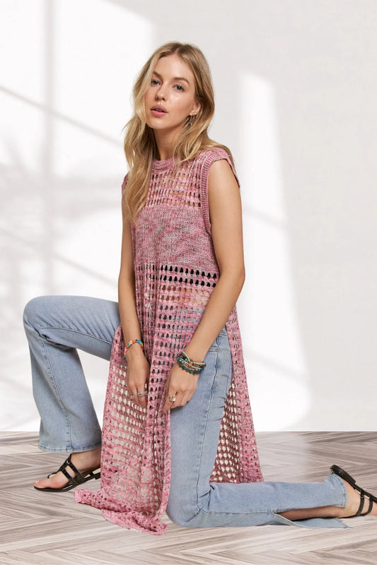 Image of ADORA Multi Color Crochet Tunic Top | Queeble.shop