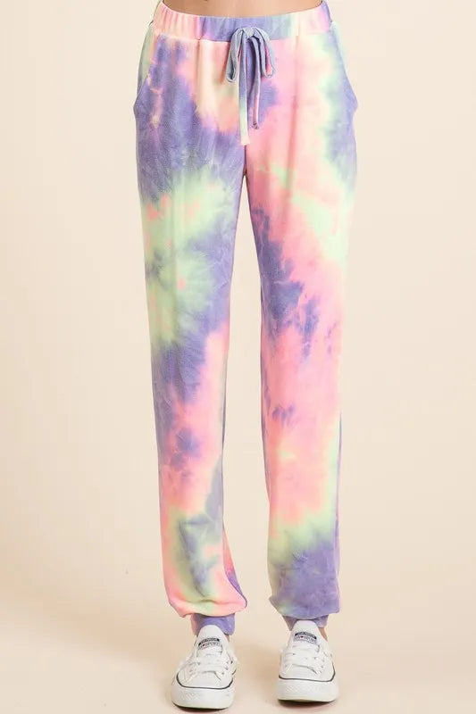 Image of BiBi Tie Dye French Terry Top and Bottom Set | Queeble.shop
