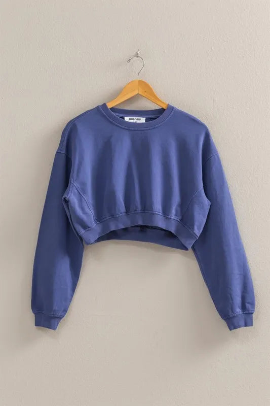 Image of HYFVE Crew Neck Long Sleeve Crop Sweatshirt | Queeble.shop
