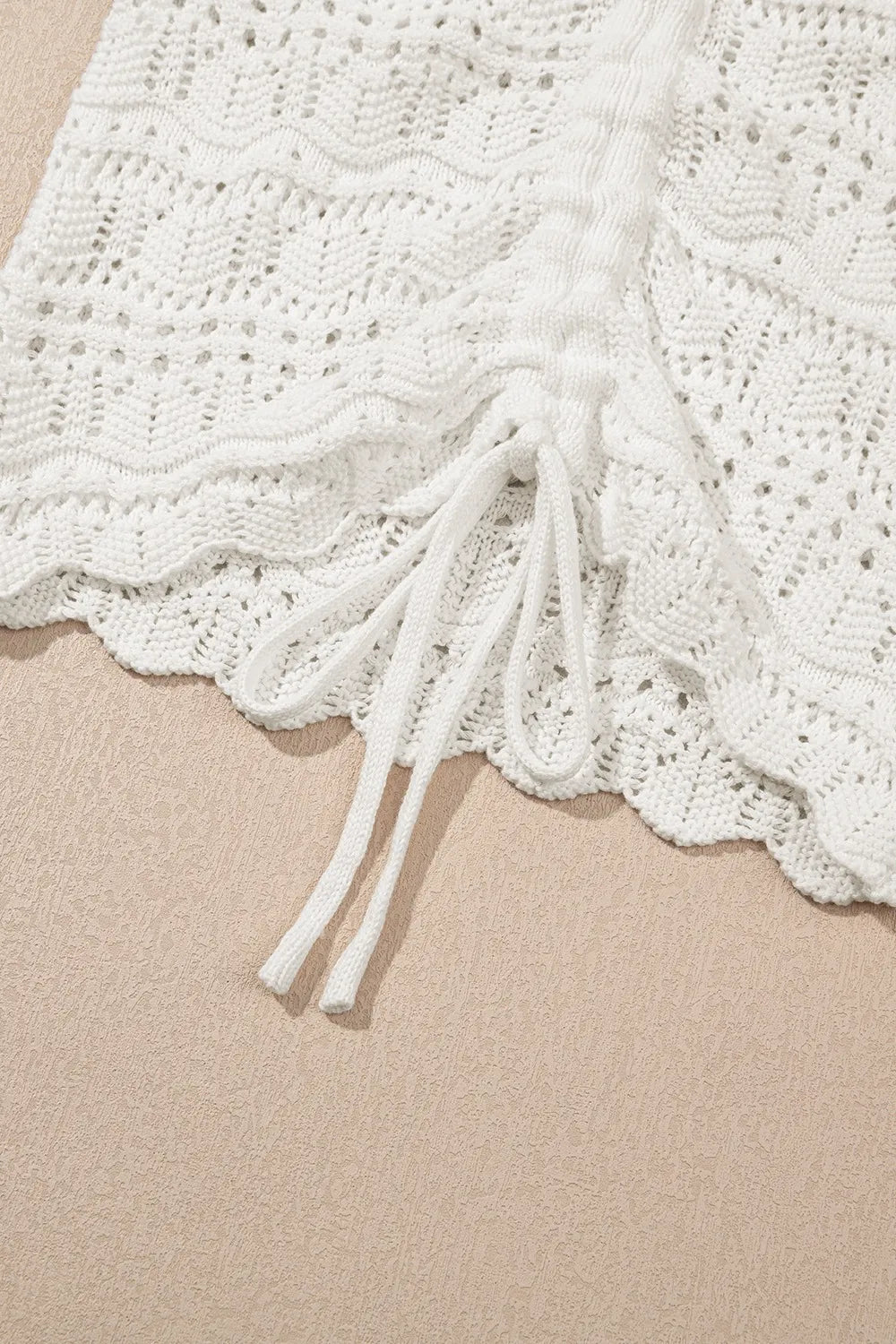 Image of Hollowed Knit V Neck Drawstring Sweater Vest | Queeble.shop