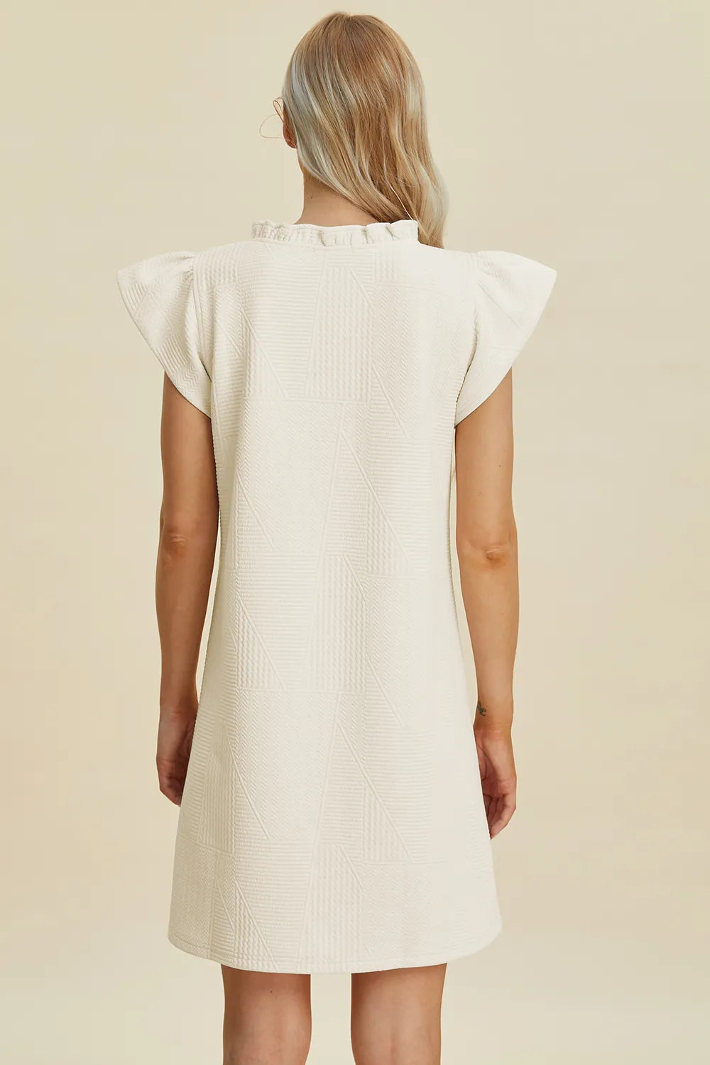 Image of Double Take Full Size Ruffled V-Neck Cap Sleeve Dress | Queeble.shop
