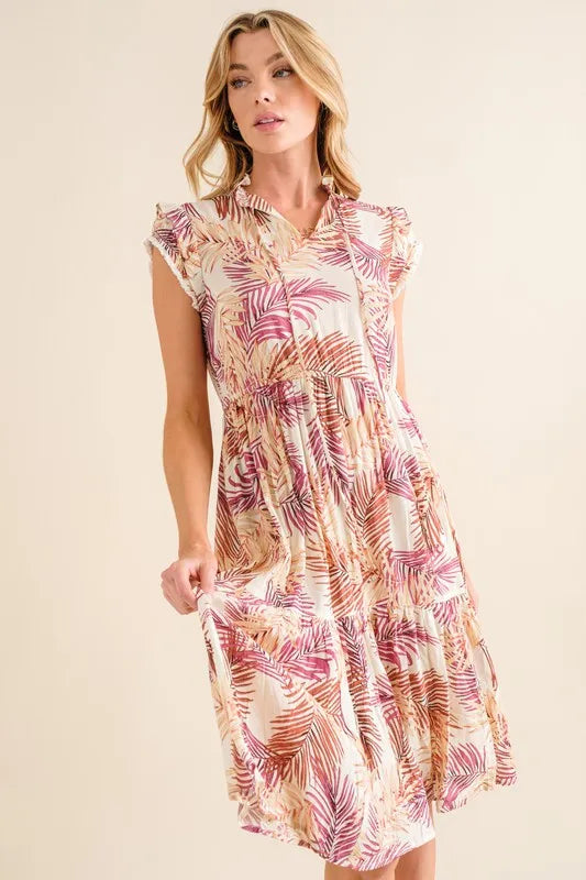 Image of And The Why Boho Printed Tiered Dress | Queeble.shop