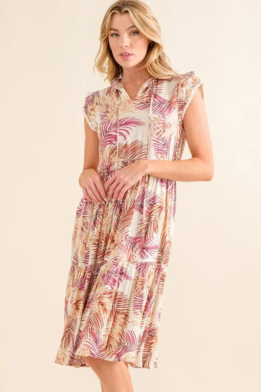 Image of And The Why Boho Printed Tiered Dress | Queeble.shop