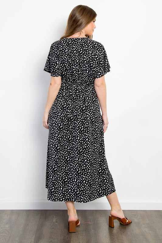 Image of Be Stage Full Size Printed Smocked Waist Dress | Queeble.shop