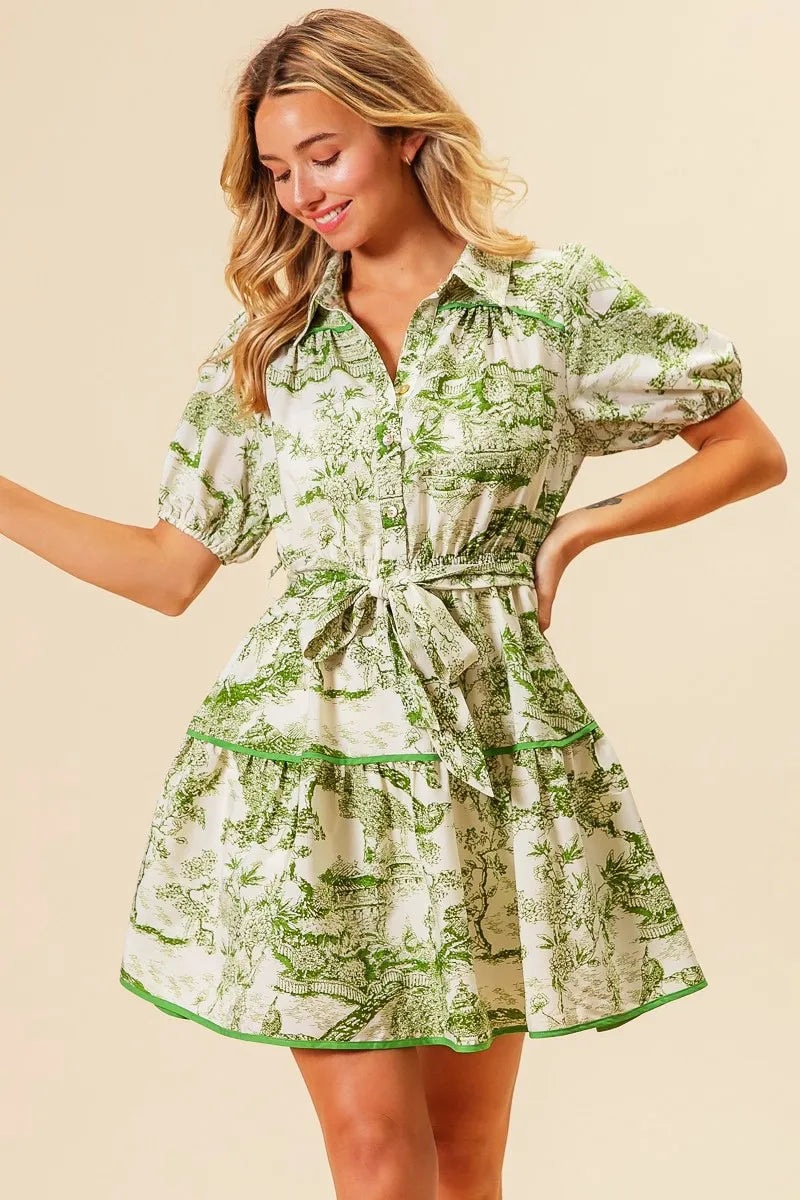 Image of BiBi Woven Printed Tiered Dress | Queeble.shop