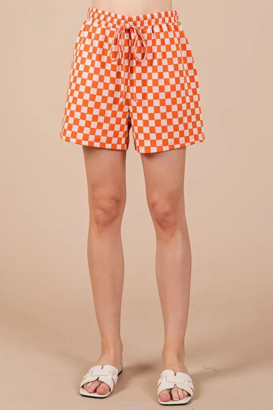 Image of Ces Femme Checkered Round Neck Top and Shorts Set | Queeble.shop