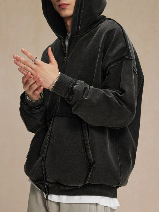 Image of Men's Zip Up Long Sleeve Hoodie | Queeble.shop