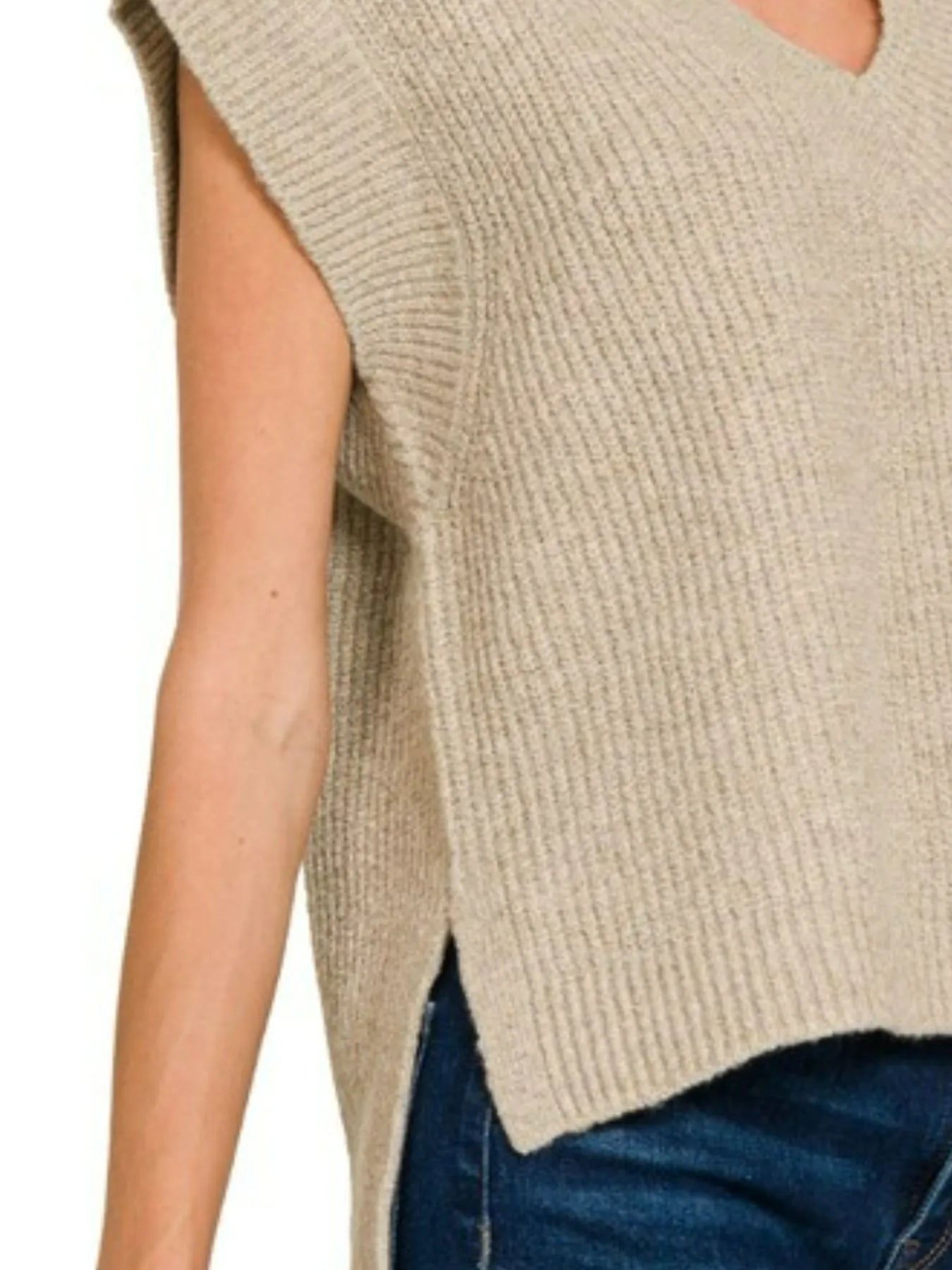 Image of Zenana Oversized Sweater Vest with Side Slit | Queeble.shop