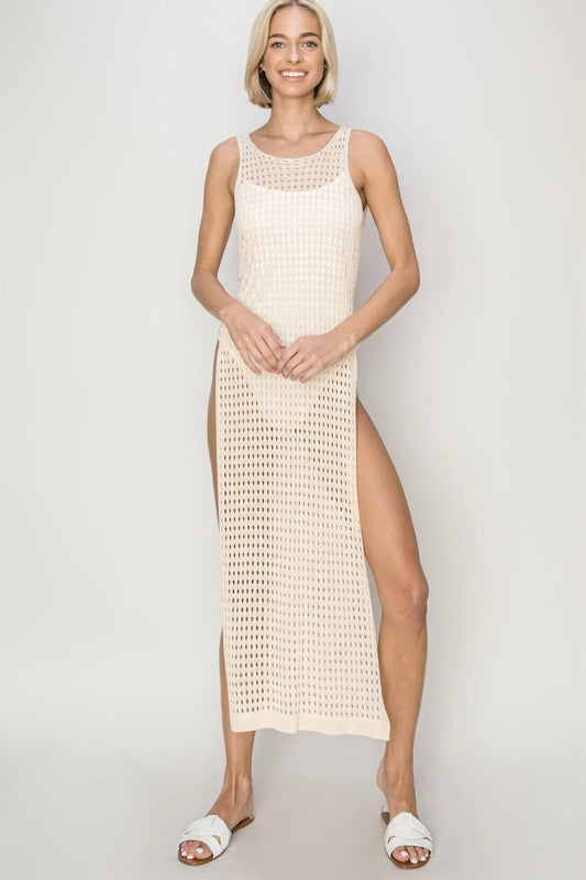 Image of HYFVE Crochet Backless Cover Up Dress | Queeble.shop