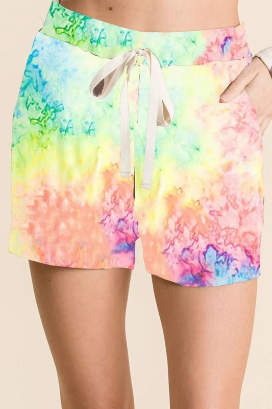 Image of BiBi Tie Dye Soft Knit Casual Shorts | Queeble.shop