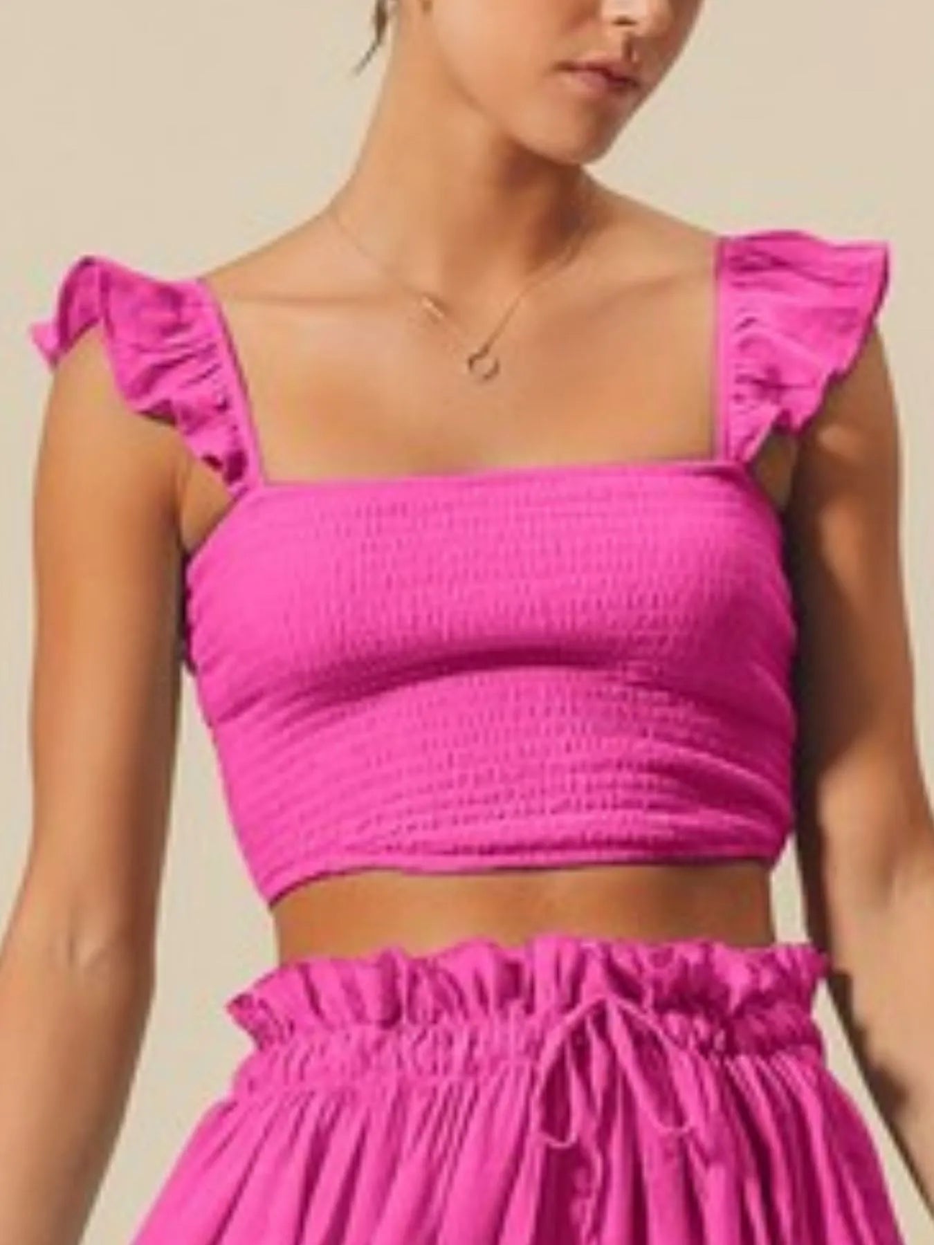 Image of SO ME Smocked Top and Flowy Maxi Skirt Set | Queeble.shop
