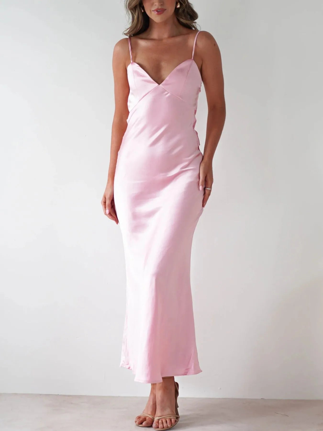 Image of Satin Backless Cami Dress | Queeble.shop