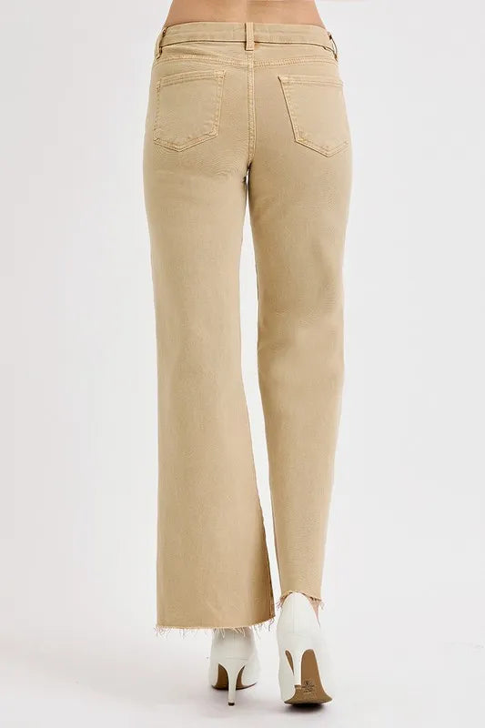 Image of RISEN Full Size Raw Hem Wide Leg Jeans Plus Size | Queeble.shop