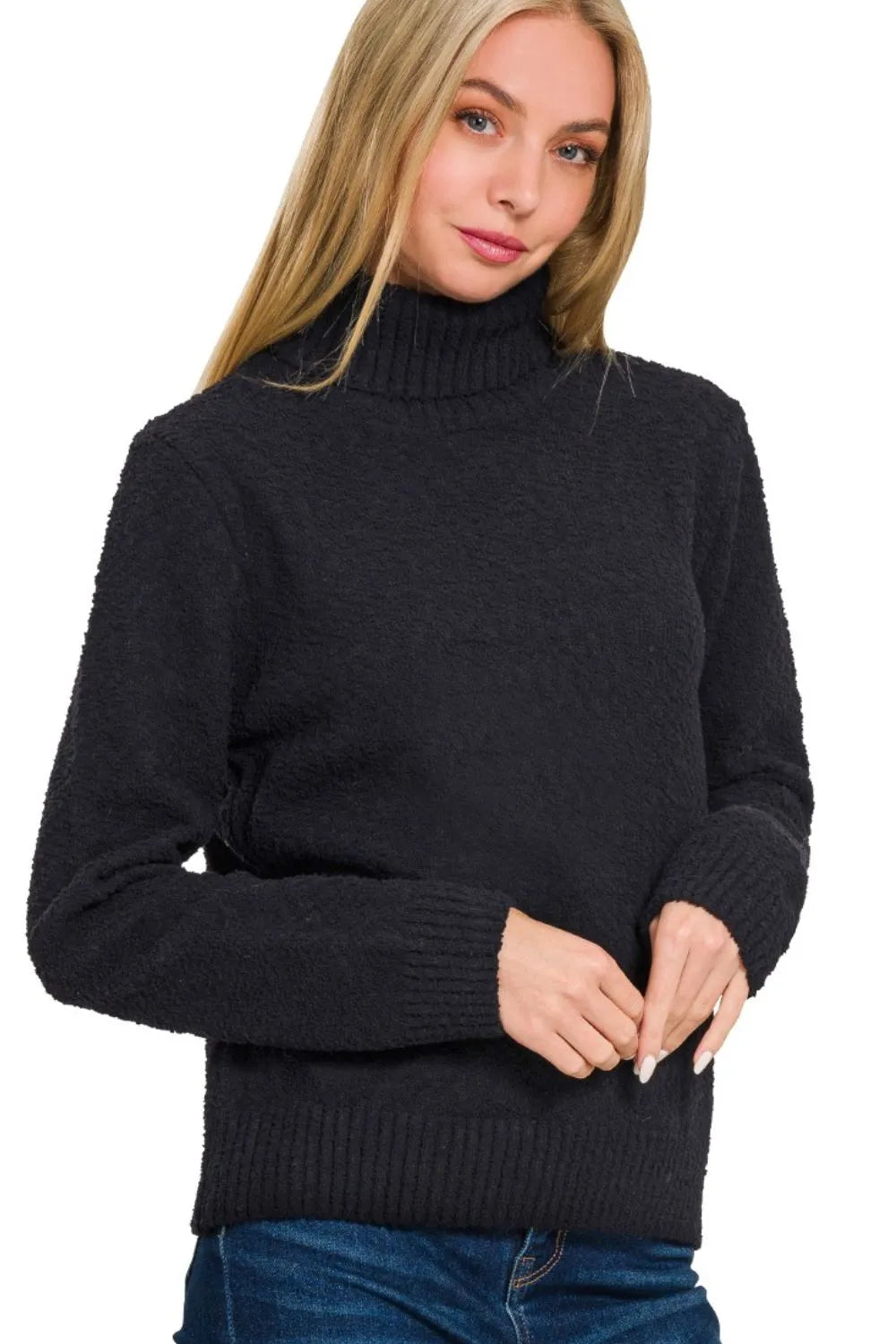 Image of Zenana Turtle-neck Long Sleeve Sweater | Queeble.shop