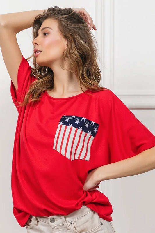 Image of BiBi French Terry With Front Pocket Dolman Sleeves Top | Queeble.shop