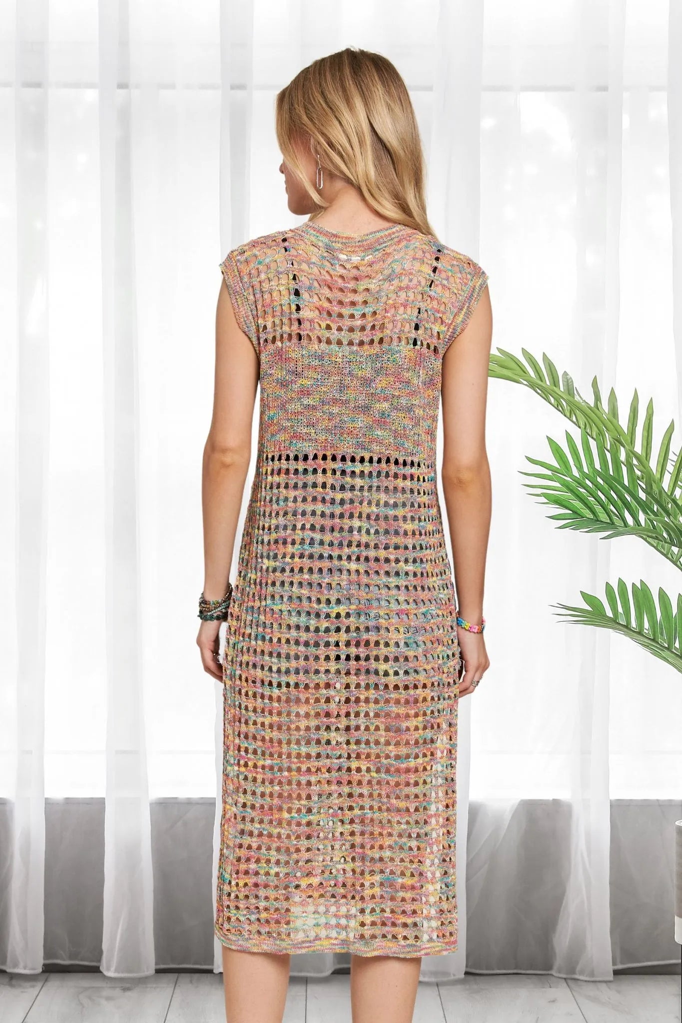 Image of ADORA Multi Color Crochet Tunic Top | Queeble.shop
